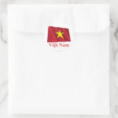 Vietnam Waving Flag mit Name in Vietnamesisch Runder Aufkleber (Tasche)