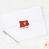 Vietnam Waving Flag mit Name in Vietnamesisch Runder Aufkleber (Umschlag)