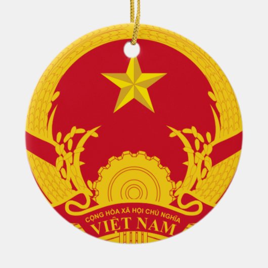 Vietnam* Weihnachtsbaum-Verzierung Keramik Ornament (Vorne)