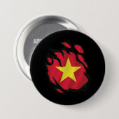 Vietnam Zerrissene Flagge Button (Vorne & Hinten)