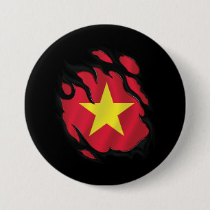 Vietnam Zerrissene Flagge Button