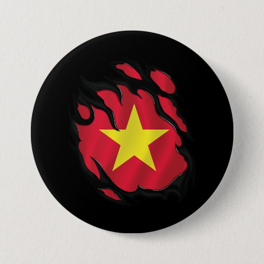 Vietnam Zerrissene Flagge Button (Vorderseite)