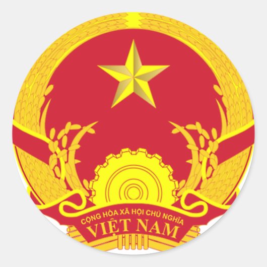 VIETNAMEN VON WAFFEN. VIET-SYMBOL RUNDER AUFKLEBER (Vorderseite)