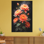 Vietnamese Chrysanthemum on the Moon Leinwanddruck (Insitu (Wohnzimmer))