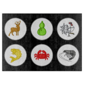 Vietnamese Dice Game - Fish Prawn Crab | Schwarz Schneidebrett (Vorderseite)
