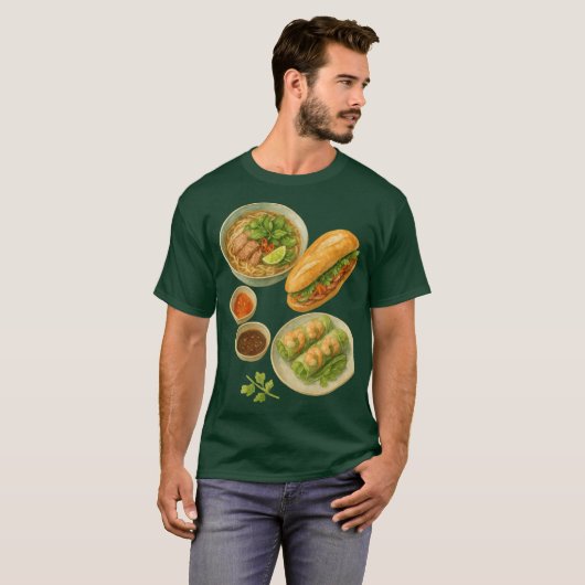 Vietnamese Food banh mi and pho soup T-Shirt (Vorne ganz)