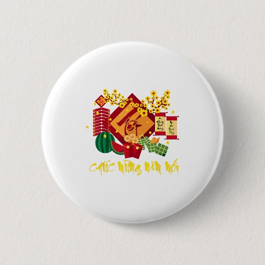 Vietnamese Lunar New Year 2026 Tet Viet Chuc Mung  Button (Vorderseite)