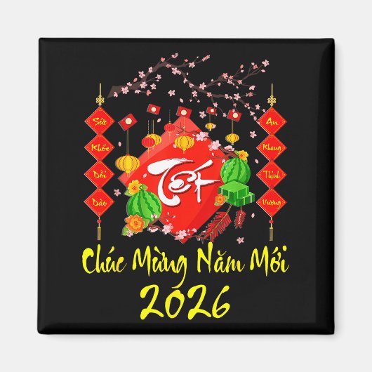 Vietnamese Lunar New Year 2026 Tet Viet Chuc Mung  Magnet (Vorne)