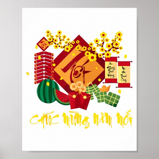 Vietnamese Lunar New Year 2026 Tet Viet Chuc Mung Poster (Vorne)