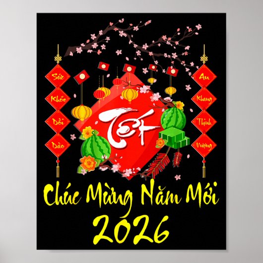 Vietnamese Lunar New Year 2026 Tet Viet Chuc Mung Poster (Vorne)