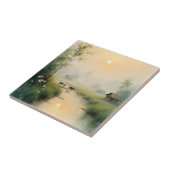Vietnamese Morning Mist Village Watercolor Art Fliese (Seite)