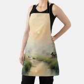 Vietnamese Morning Mist Village Watercolor Art Schürze (InSitu)