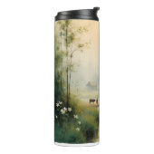 Vietnamese Morning Mist Village Watercolor Art Thermosbecher (Nach links gedreht)