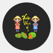 Vietnamese New Year 2024 Tet 2024 Xuan Van Su Nhu Runder Aufkleber (Vorderseite)