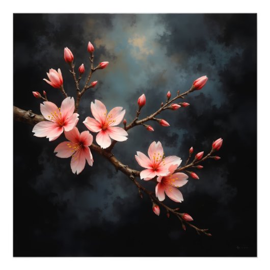 Vietnamese Peach Blossom Art Fotodruck (Vorne)