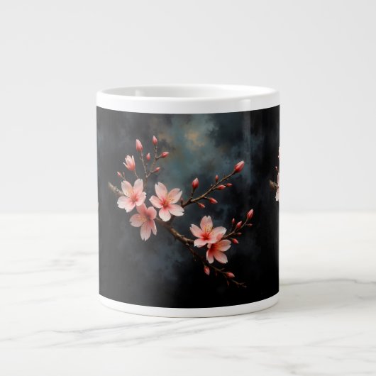 Vietnamese Peach Blossom Art Jumbo-Tasse (Vorderseite)