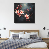 Vietnamese Peach Blossom Art Leinwanddruck (Insitu (Schlafzimmer))