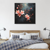 Vietnamese Peach Blossom Art Leinwanddruck (Insitu (Schlafzimmer))