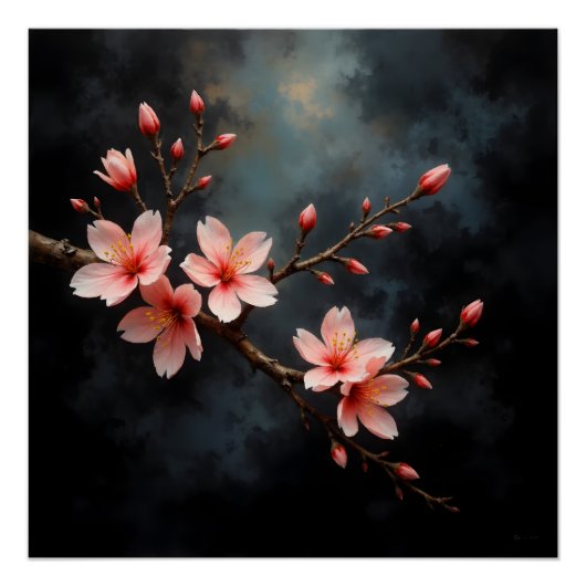 Vietnamese Peach Blossom Art Poster (Vorderseite)