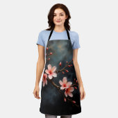 Vietnamese Peach Blossom Art Schürze (Getragen)