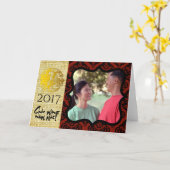 Vietnamese Rooster 2017 Greeting Card Photo frame2 Karte (Gelbe Blume)