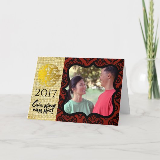 Vietnamese Rooster 2017 Greeting Card Photo frame2 Karte (Vorderseite)