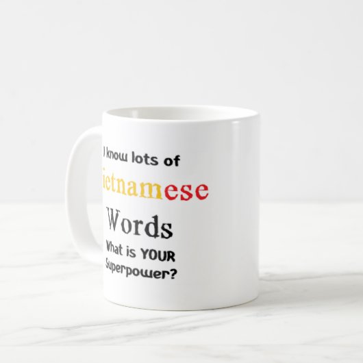 vietnamese Worte Kaffeetasse (Vorderseite Links)