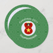 Vietnamesisch Angel Christmas Personalize Round Einladung (Vorne/Hinten)