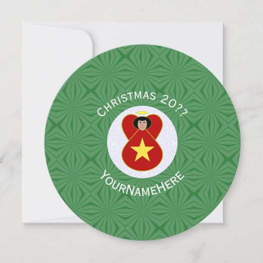 Vietnamesisch Angel Christmas Personalize Round Einladung (Vorderseite)