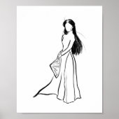 Vietnamesisch Ao Dai Frau mit Hat Poster (Vorne)