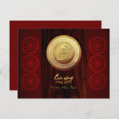 Vietnamesisch Bronze Drums Têt Dragon New Year 202 Einladungspostkarte (Vorne/Hinten)