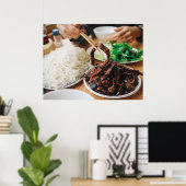 Vietnamesisch Bun Cha Eating Asian Foods Poster (Heimbüro)
