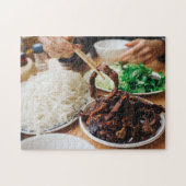 Vietnamesisch Bun Cha Grilled Pork Noodles Foods Puzzle (Horizontal)
