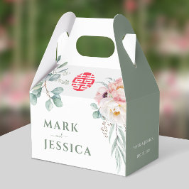 Vietnamesisch Double Happiness Peonies Wedding Geschenkschachtel