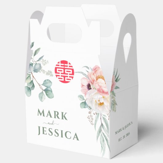 Vietnamesisch Double Happiness Peonies Wedding Geschenkschachtel (Geöffnet)