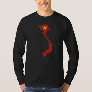 Vietnamesisch Flag Map Silhouette Kontur Reisen As T-Shirt