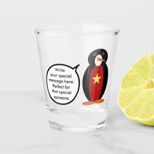 Vietnamesisch Gesprächspartnerin Penguin Personali Schnapsglas (Vorderseite)