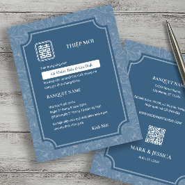 Vietnamesisch Grayish Blue Song Hy Wedding Thiep M