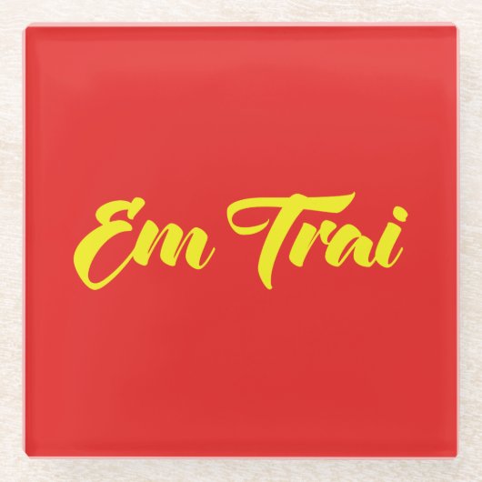 Vietnamesisch (jung) Bruder - Em Trai ~ Tietet Viv Glasuntersetzer (Vorderseite)