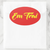 Vietnamesisch (jung) Bruder - Em Trai ~ Tietet Viv Ovaler Aufkleber (Tasche)