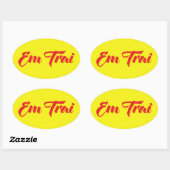 Vietnamesisch (jung) Bruder - Em Trai ~ Tietet Viv Ovaler Aufkleber (Blatt)