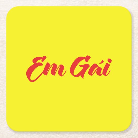 vietnamesisch (jung) Schwester - Em Gái ~ Tietet Rechteckiger Pappuntersetzer (Vorderseite)