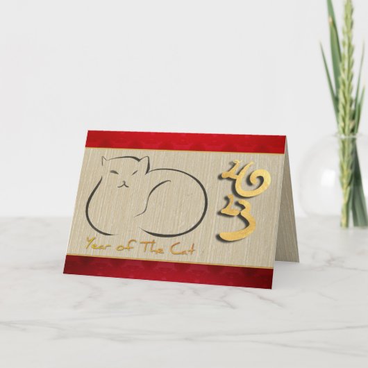 Vietnamesisch Katze Neujahr 2023 HGC Feiertagskarte (Vorderseite)
