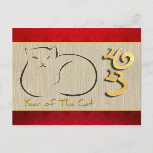 Vietnamesisch Katze Neujahr 2023 HPostc Postkarte (Vorderseite)