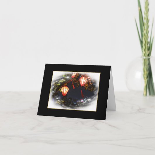 Vietnamesisch Lantern geflochtene Notecard Dankeskarte (Vorderseite)