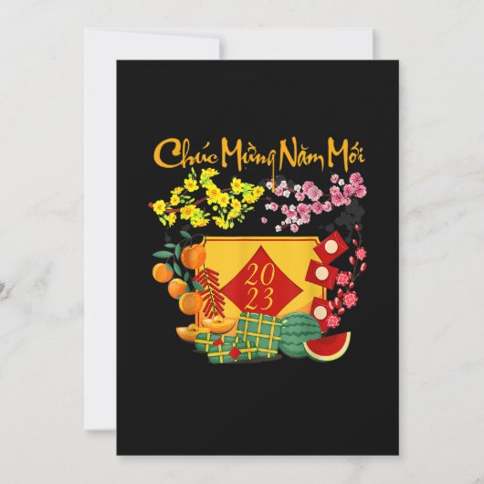 Vietnamesisch Lunar New Year - Teet 2023 Decoratio Einladung (Vorderseite)