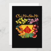 Vietnamesisch Lunar New Year - Teet 2023 Decoratio Einladung (Vorne/Hinten)