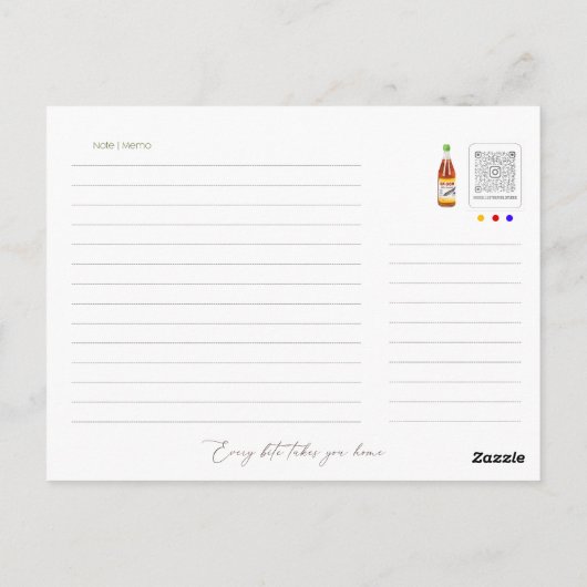 Vietnamesisch Mini Rice Pancake Postcard - BANH CA Postkarte (Rückseite)