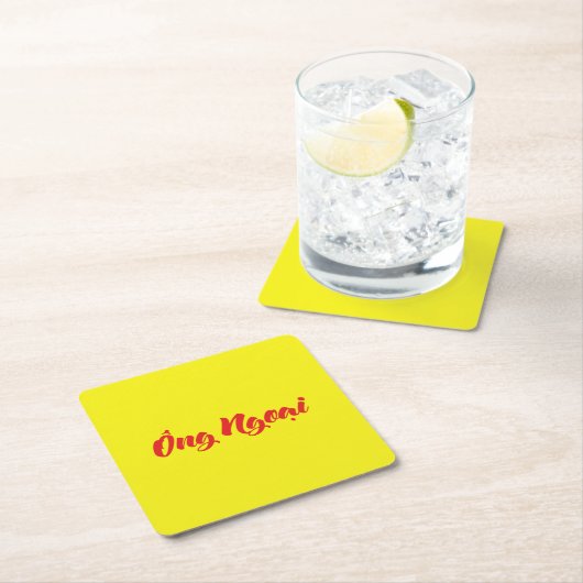 Vietnamesisch (mütterlich) Großvater - Ông Ngoi Rechteckiger Pappuntersetzer (Vor Ort)