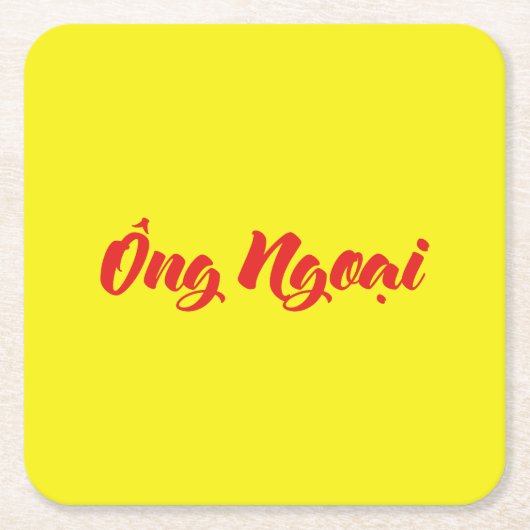 Vietnamesisch (mütterlich) Großvater - Ông Ngoi Rechteckiger Pappuntersetzer (Vorderseite)